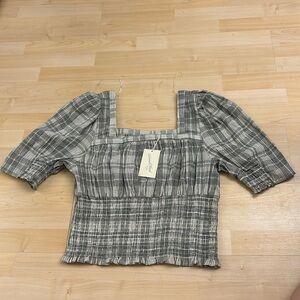 Plaid Crop top NWT